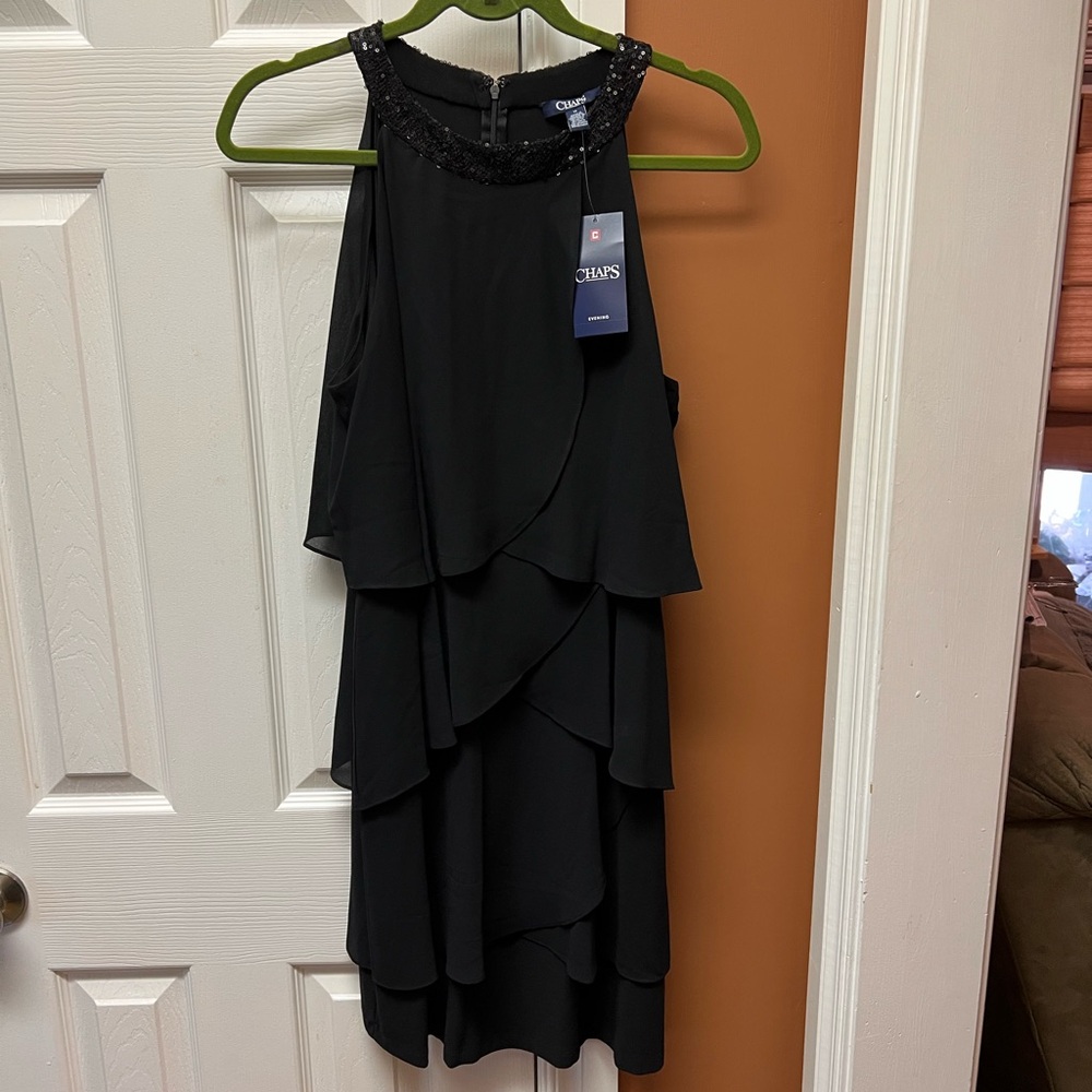 Chaps Black High Low Sleeveless Dress